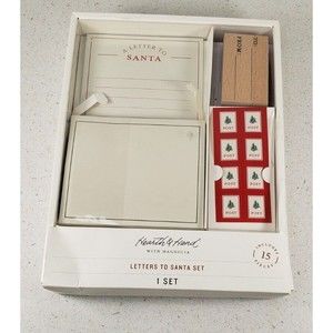 HEARTH & AND HAND WITH MAGNOLIA LETTERS TO SANTA STATIONARY SET RUBBER STAMP NIB